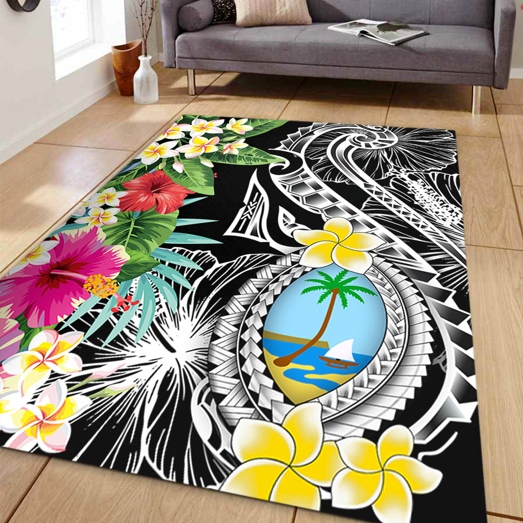 Guam Area Rug Summer Plumeria Tribal Tattoo-Myprintsy