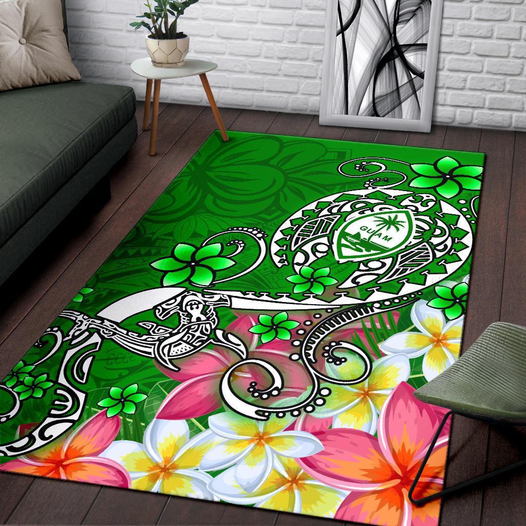 Guam Area Rug - Turtle Plumeria (Green)-Myprintsy