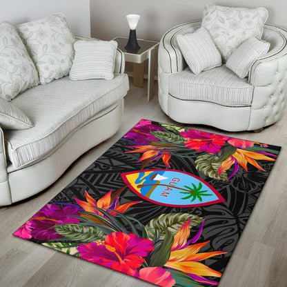 Guam Area Rugs Hibiscus Polynesian Pattern-Myprintsy