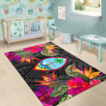 Guam Area Rugs Hibiscus Polynesian Pattern-Myprintsy
