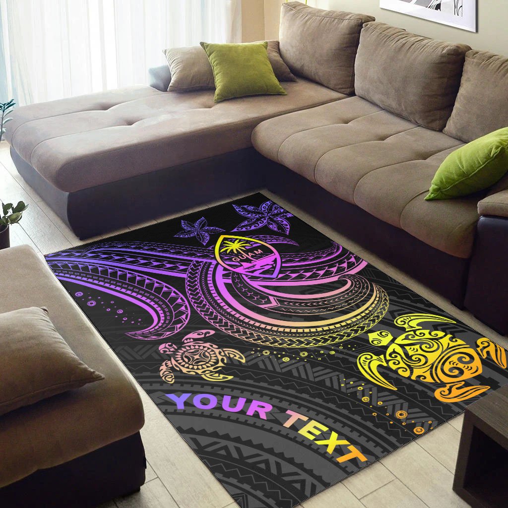 Guam Custom Personalised Area Rug - Pink Turtle-Myprintsy