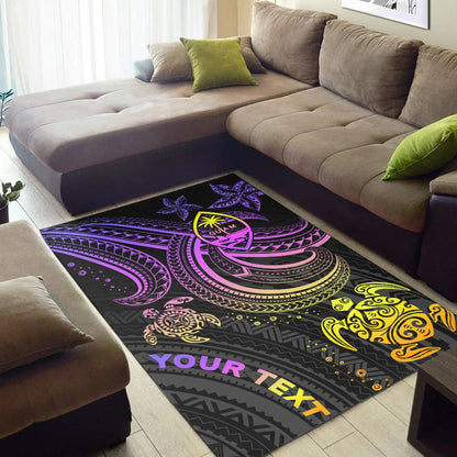 Guam Custom Personalised Area Rug - Pink Turtle-Myprintsy