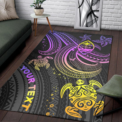 Guam Custom Personalised Area Rug - Pink Turtle-Myprintsy