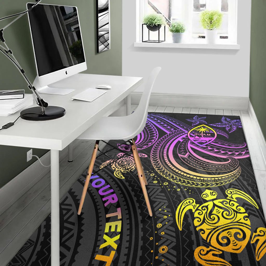 Guam Custom Personalised Area Rug - Pink Turtle-Myprintsy