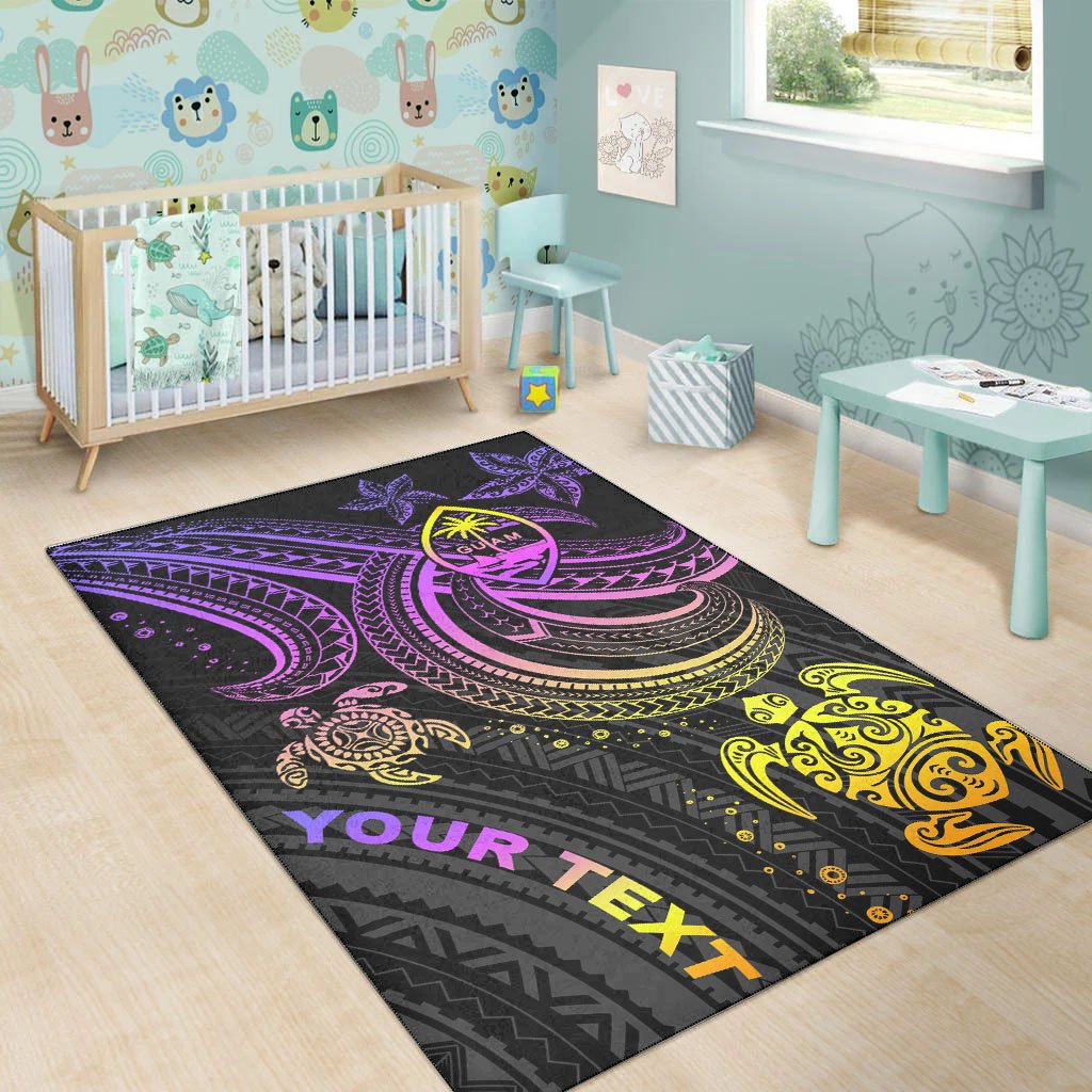 Guam Custom Personalised Area Rug - Pink Turtle-Myprintsy