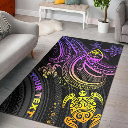 Guam Custom Personalised Area Rug - Pink Turtle-Myprintsy