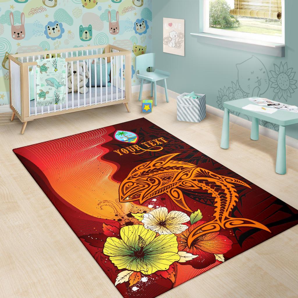 Guam Custom Personalised Area Rugs - Tribal Tuna Fish-Myprintsy