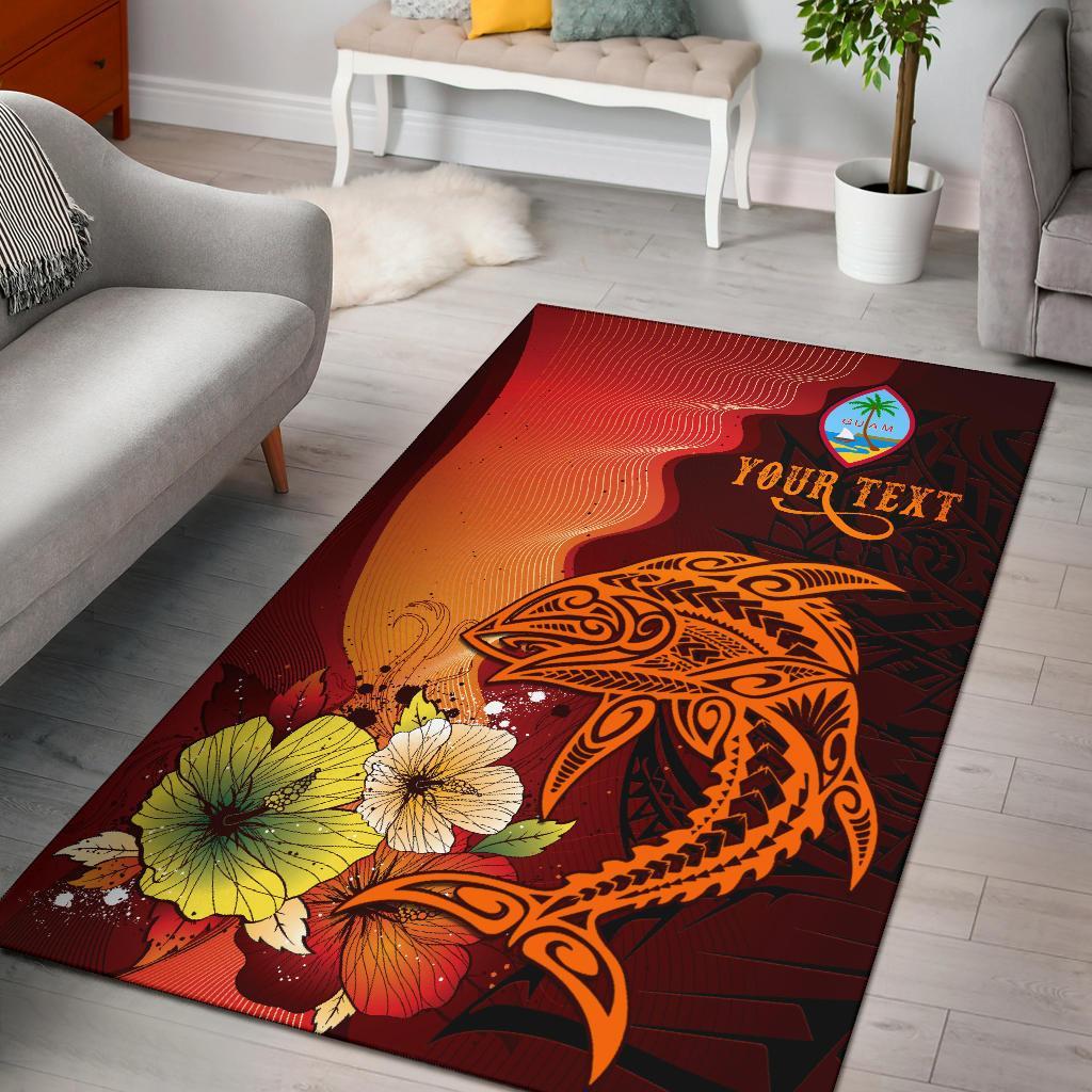 Guam Custom Personalised Area Rugs - Tribal Tuna Fish-Myprintsy