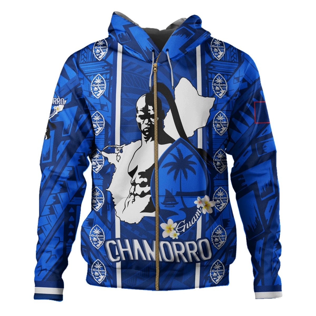 Guam Custom Personalised Hoodie Chamorro Warrior Traditional Tribal Patterns-Myprintsy