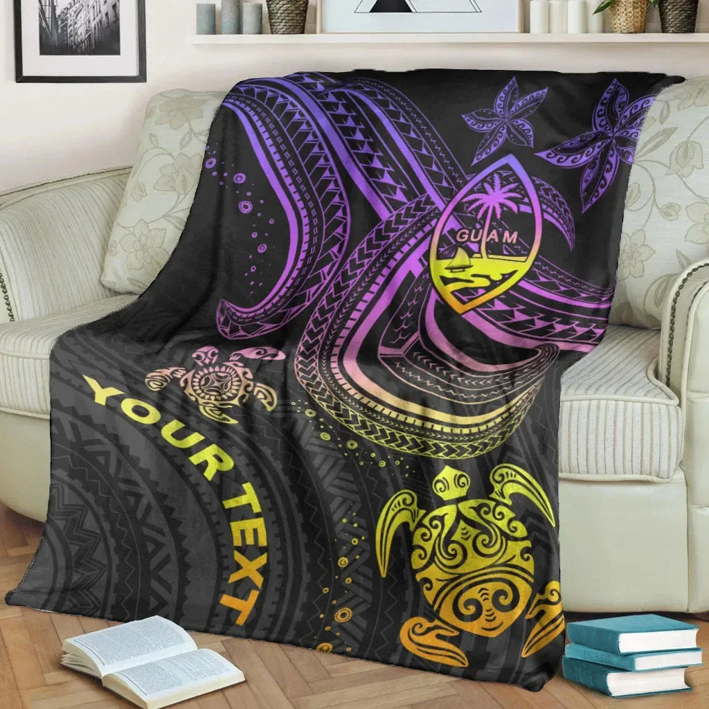 Guam Custom Personalised Premium Blanket- Pink Turtle-Myprintsy