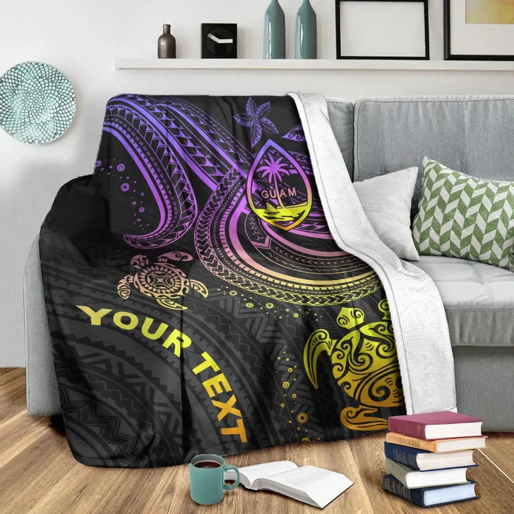 Guam Custom Personalised Premium Blanket- Pink Turtle-Myprintsy