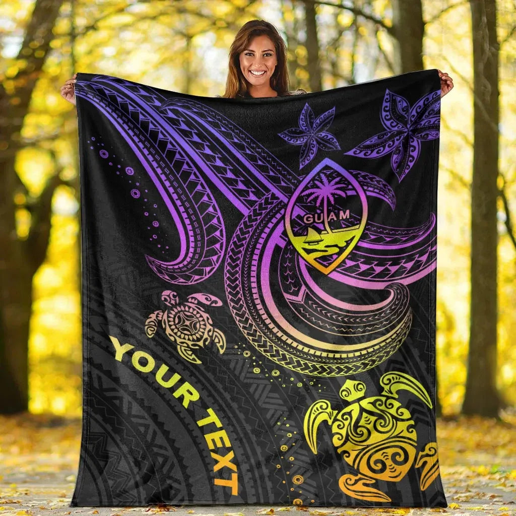Guam Custom Personalised Premium Blanket- Pink Turtle-Myprintsy