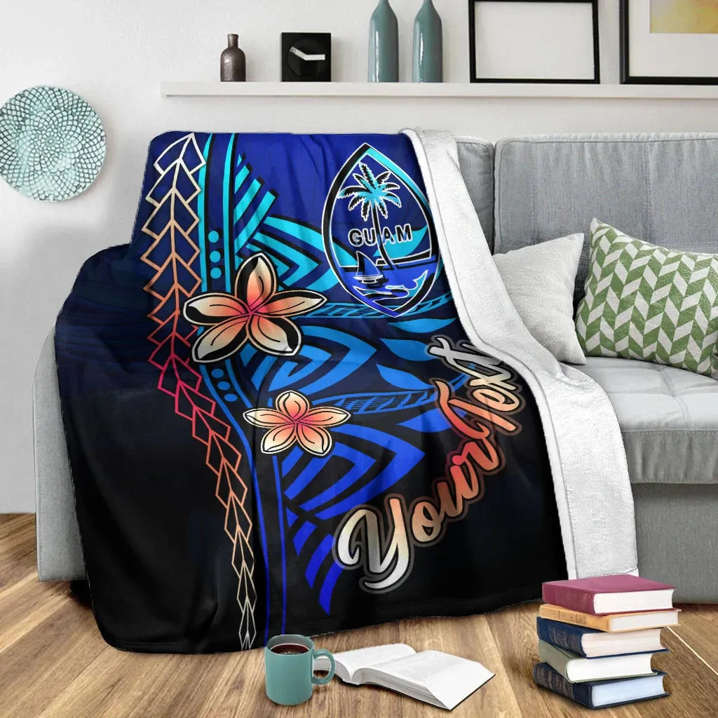 Guam Custom Personalised Premium Blanket - Vintage Tribal Mountain-Myprintsy