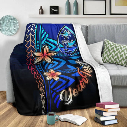 Guam Custom Personalised Premium Blanket - Vintage Tribal Mountain-Myprintsy