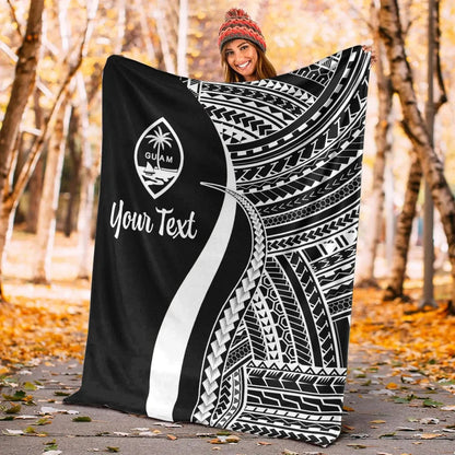 Guam Custom Personalised Premium Blanket - White Polynesian Tentacle Tribal Pattern-Myprintsy