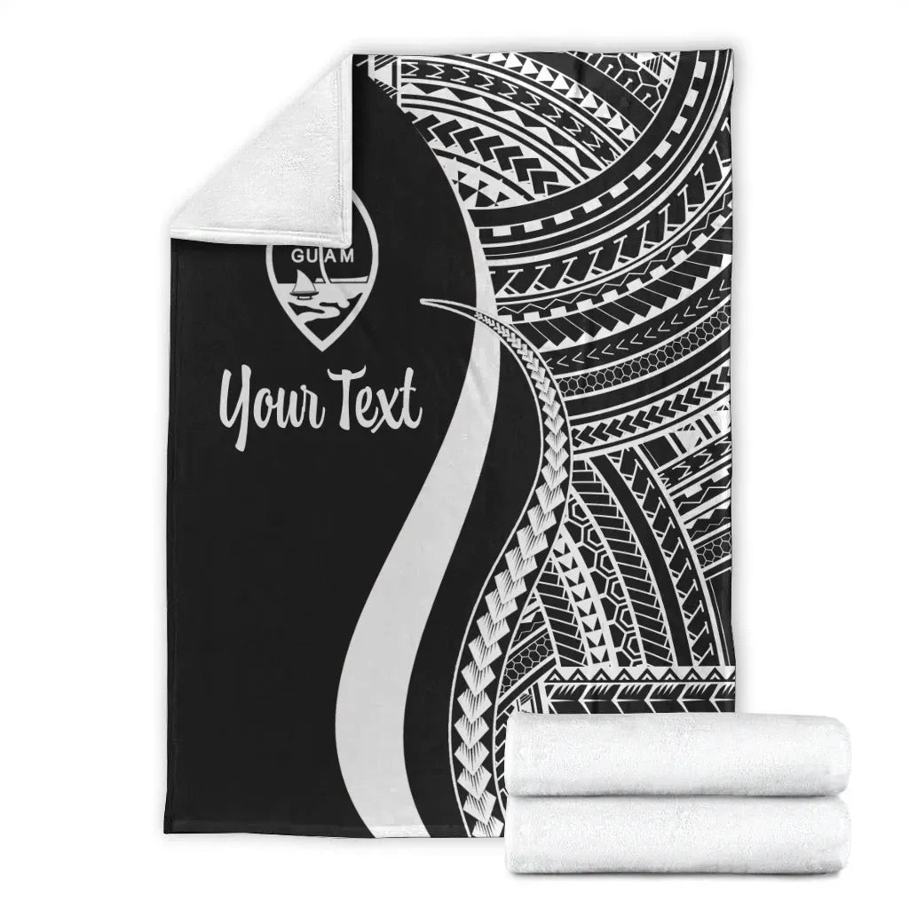 Guam Custom Personalised Premium Blanket - White Polynesian Tentacle Tribal Pattern-Myprintsy