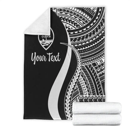 Guam Custom Personalised Premium Blanket - White Polynesian Tentacle Tribal Pattern-Myprintsy