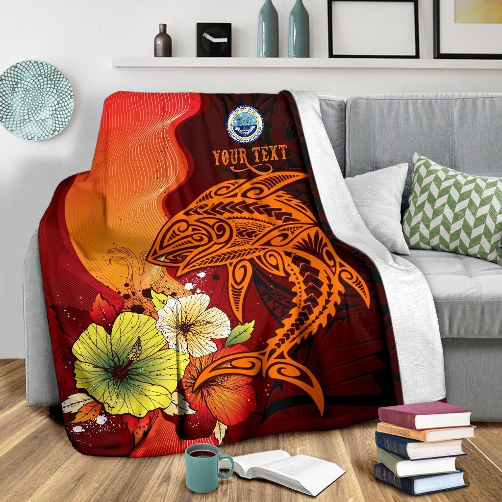 Guam Custom Personalised Premium Blankets - Tribal Tuna Fish-Myprintsy