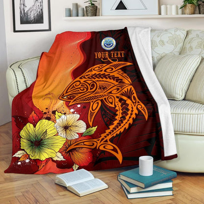 Guam Custom Personalised Premium Blankets - Tribal Tuna Fish-Myprintsy