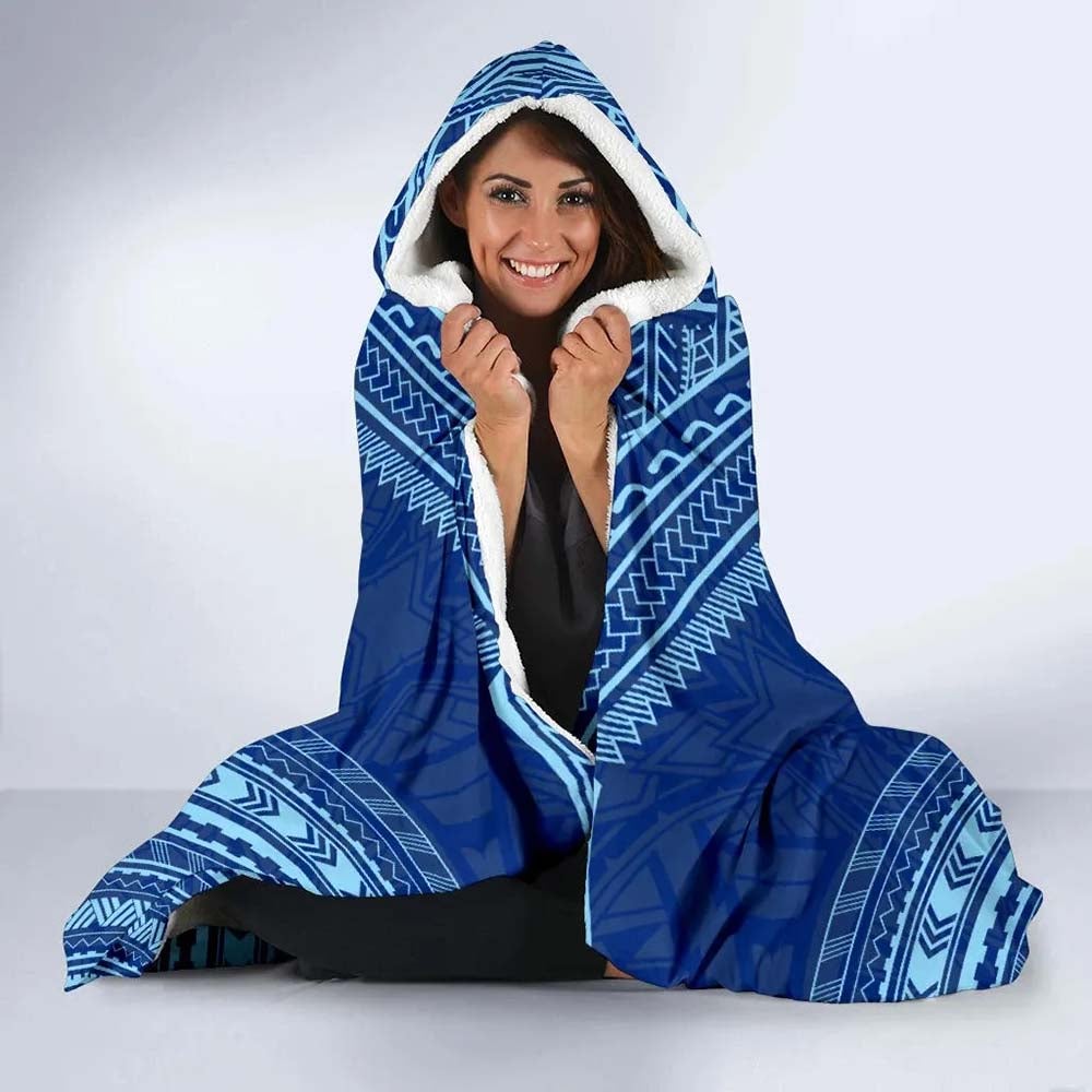 Guam Flag Polynesian Chief Hooded Blanket-Myprintsy