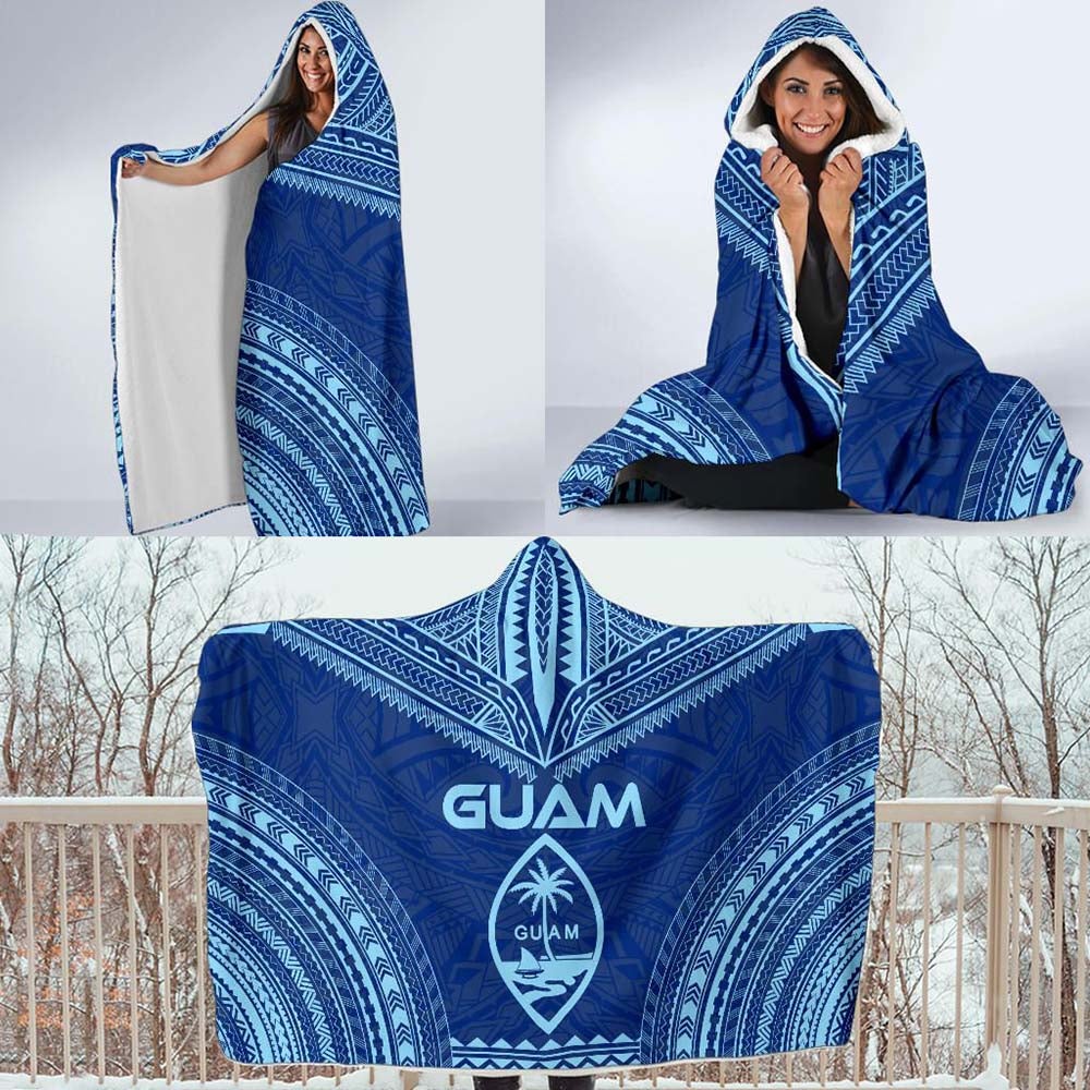Guam Flag Polynesian Chief Hooded Blanket-Myprintsy