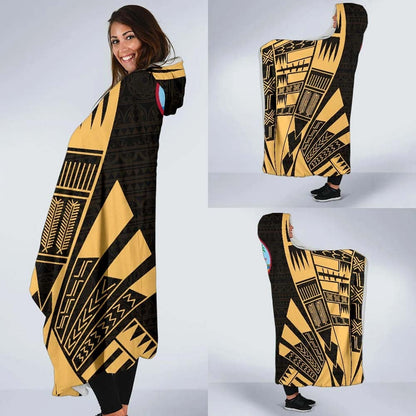 Guam Hooded Blanket - Polynesian Tattoo Gold