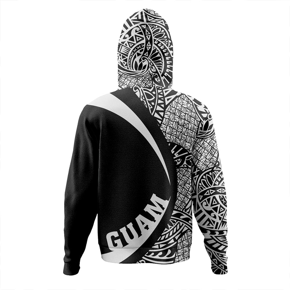 Guam Hoodie Coat Of Arm Lauhala White Circle-Myprintsy