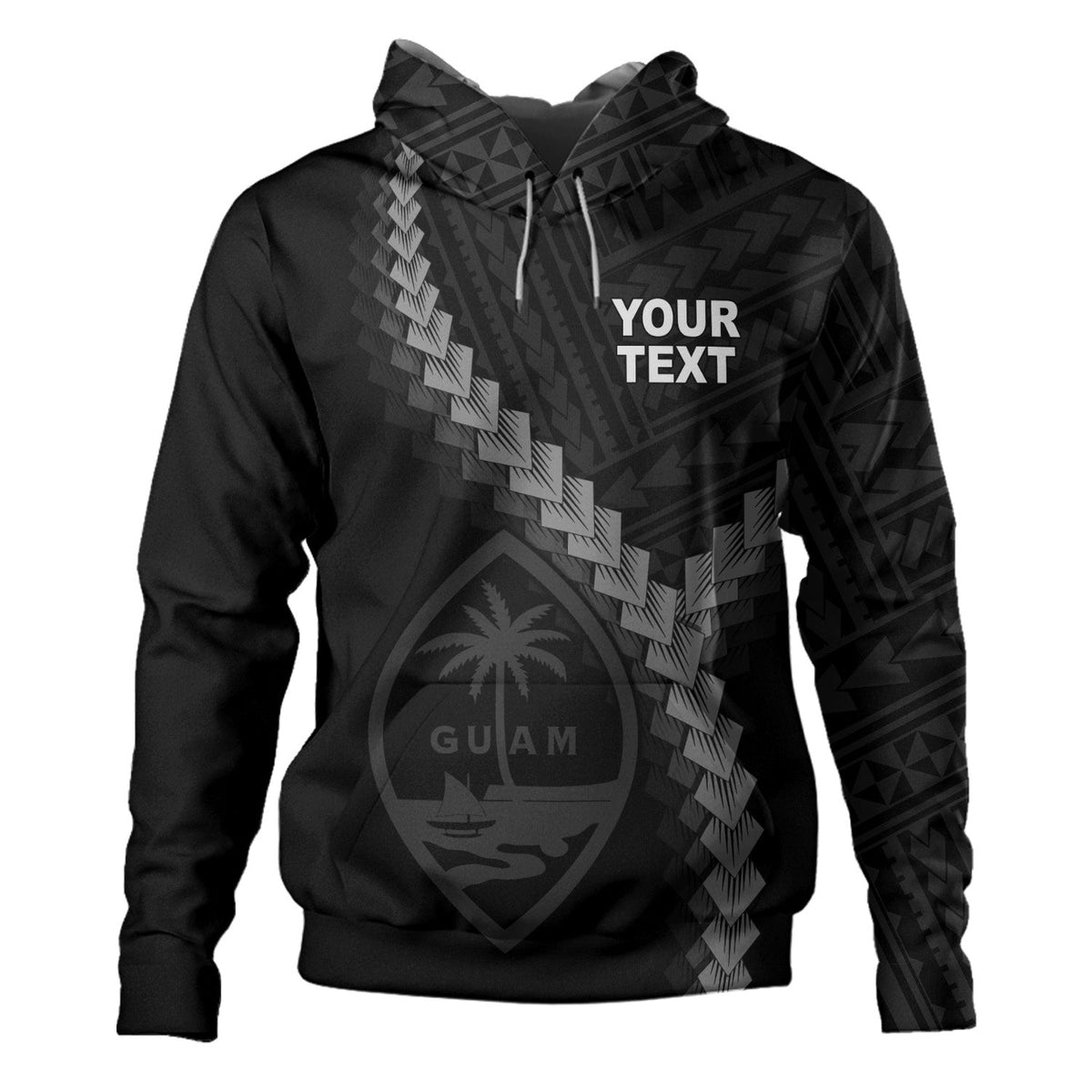 Guam Hoodie Coat Of Arm Polynesian Tattoo Style-Myprintsy