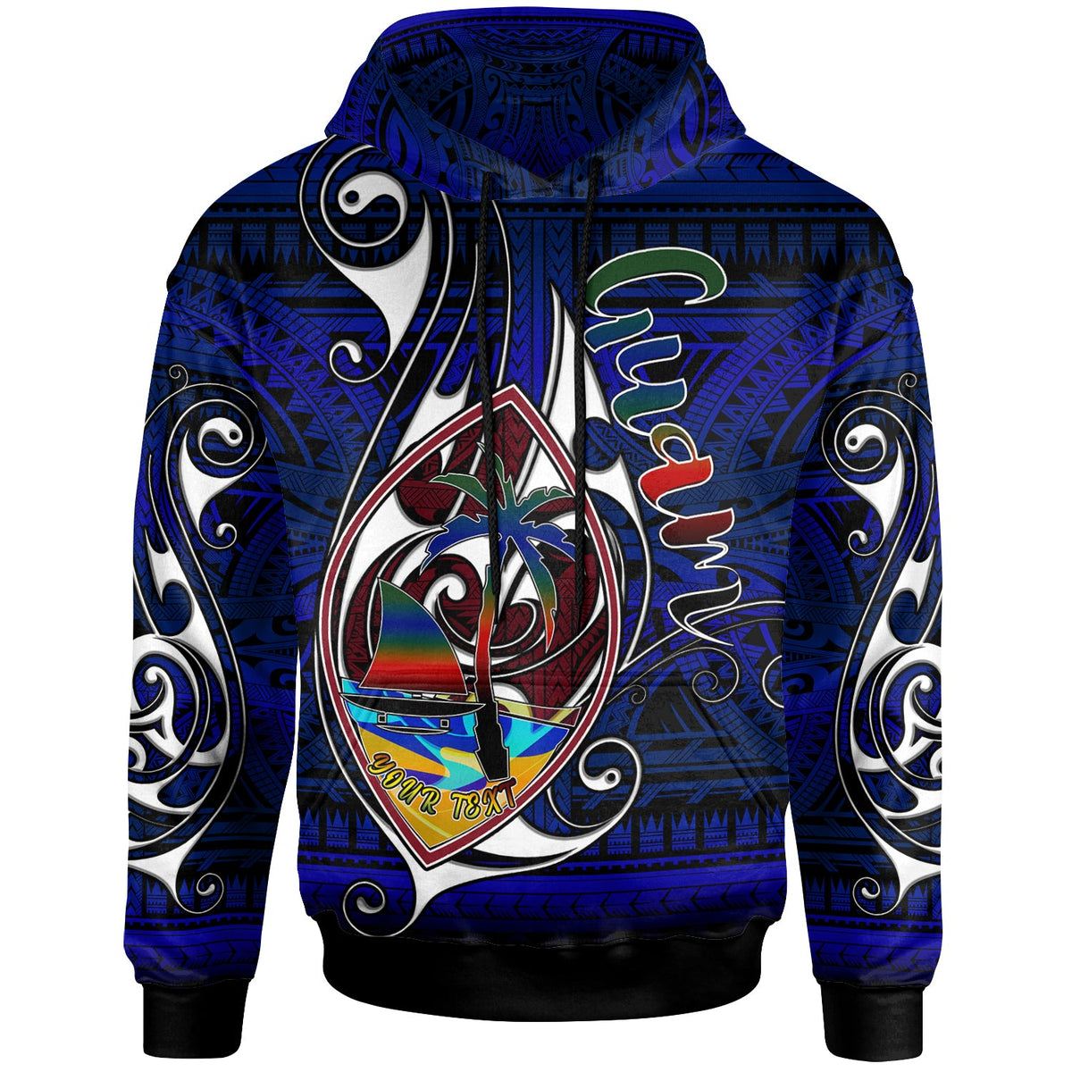 Guam Hoodie - Custom Guam Independence Day With Hook Polynesian Patterns-Myprintsy
