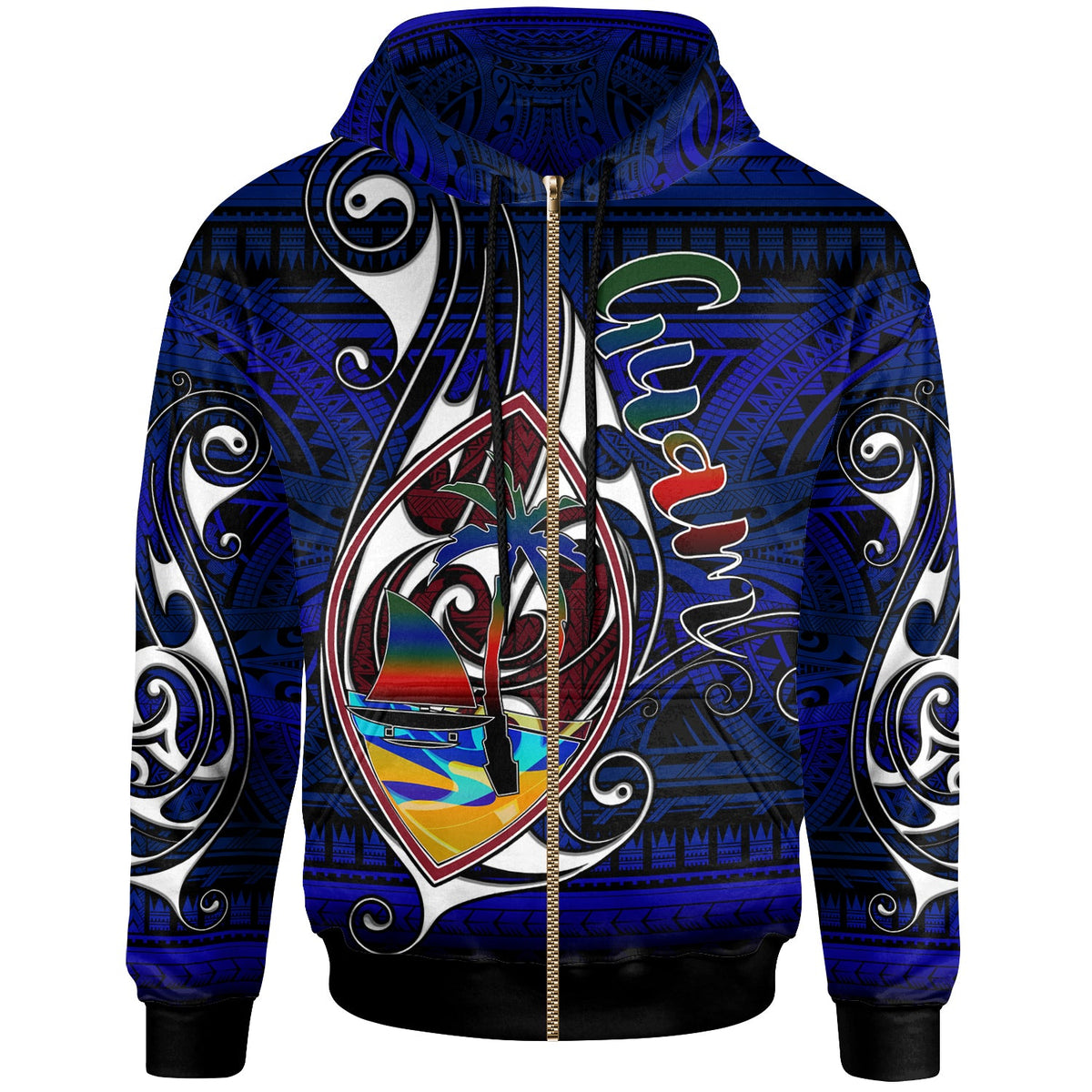 Guam Hoodie - Custom Guam Independence Day With Hook Polynesian Patterns-Myprintsy