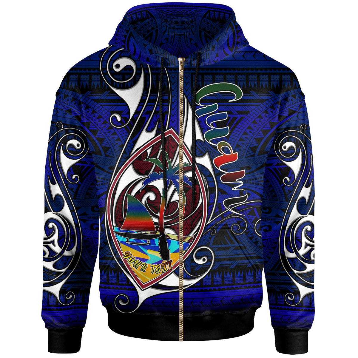 Guam Hoodie - Custom Guam Independence Day With Hook Polynesian Patterns-Myprintsy