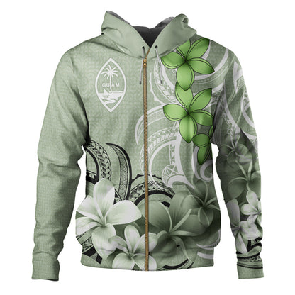 Guam Hoodie Custom Personalised Floral Spirit Sage Green-Myprintsy
