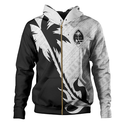 Guam Hoodie Custom Tribal Coconut Tree Half Style-Myprintsy