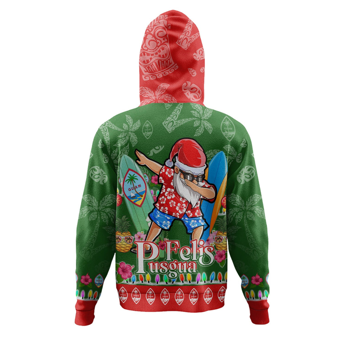 Guam Hoodie Felis Pusgua Tropical Xmas Patterns-Myprintsy