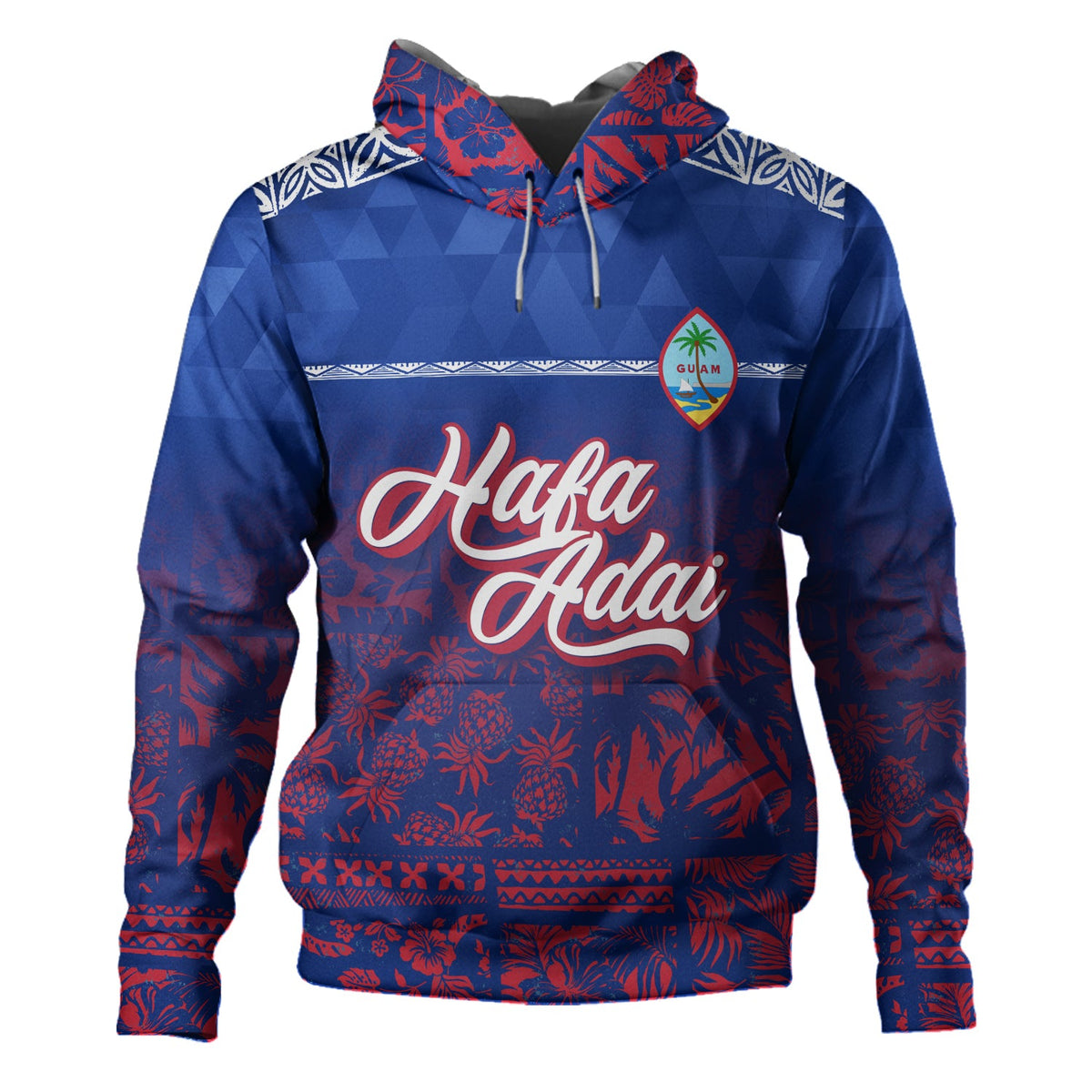 Guam Hoodie Guam Hafa Adai Tropical Pattern-Myprintsy