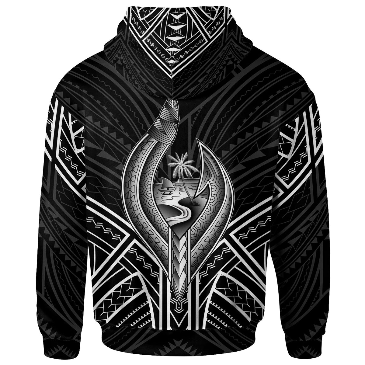 Guam Hoodie - Guam Seal Chamorro Tribal White Color-Myprintsy