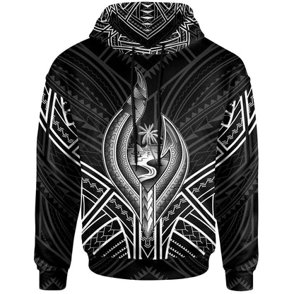 Guam Hoodie - Guam Seal Chamorro Tribal White Color-Myprintsy