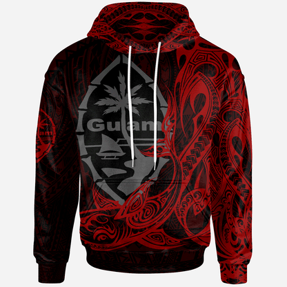 Guam Hoodie - Guam Seal With Shark Red Color-Myprintsy