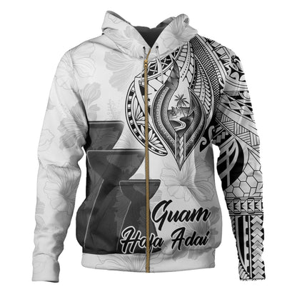 Guam Hoodie Hafa Adai Guam Seal Half Sleeve Tattoo-Myprintsy