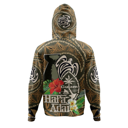 Guam Hoodie Hafa Adai Seal Flower Tropical Retro Style-Myprintsy