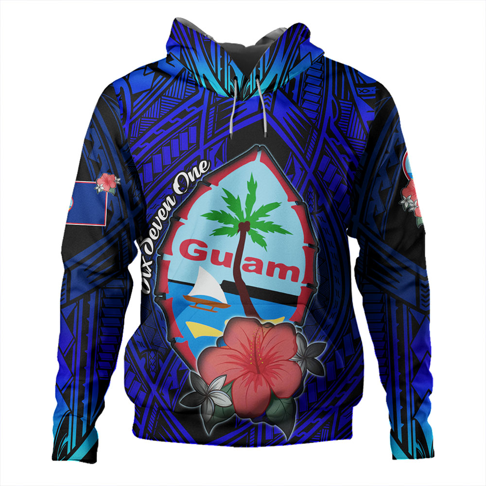 Guam Hoodie Hibiscus Flowers With Seal-Myprintsy