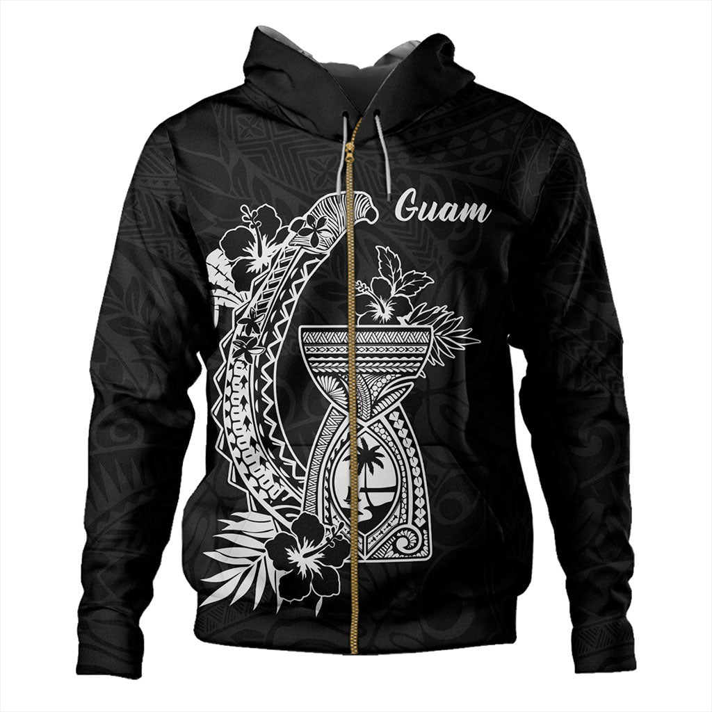 Guam Hoodie Hook With Latte Stone Hibiscus Tropical-Myprintsy