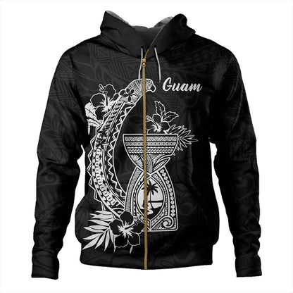 Guam Hoodie Hook With Latte Stone Hibiscus Tropical-Myprintsy