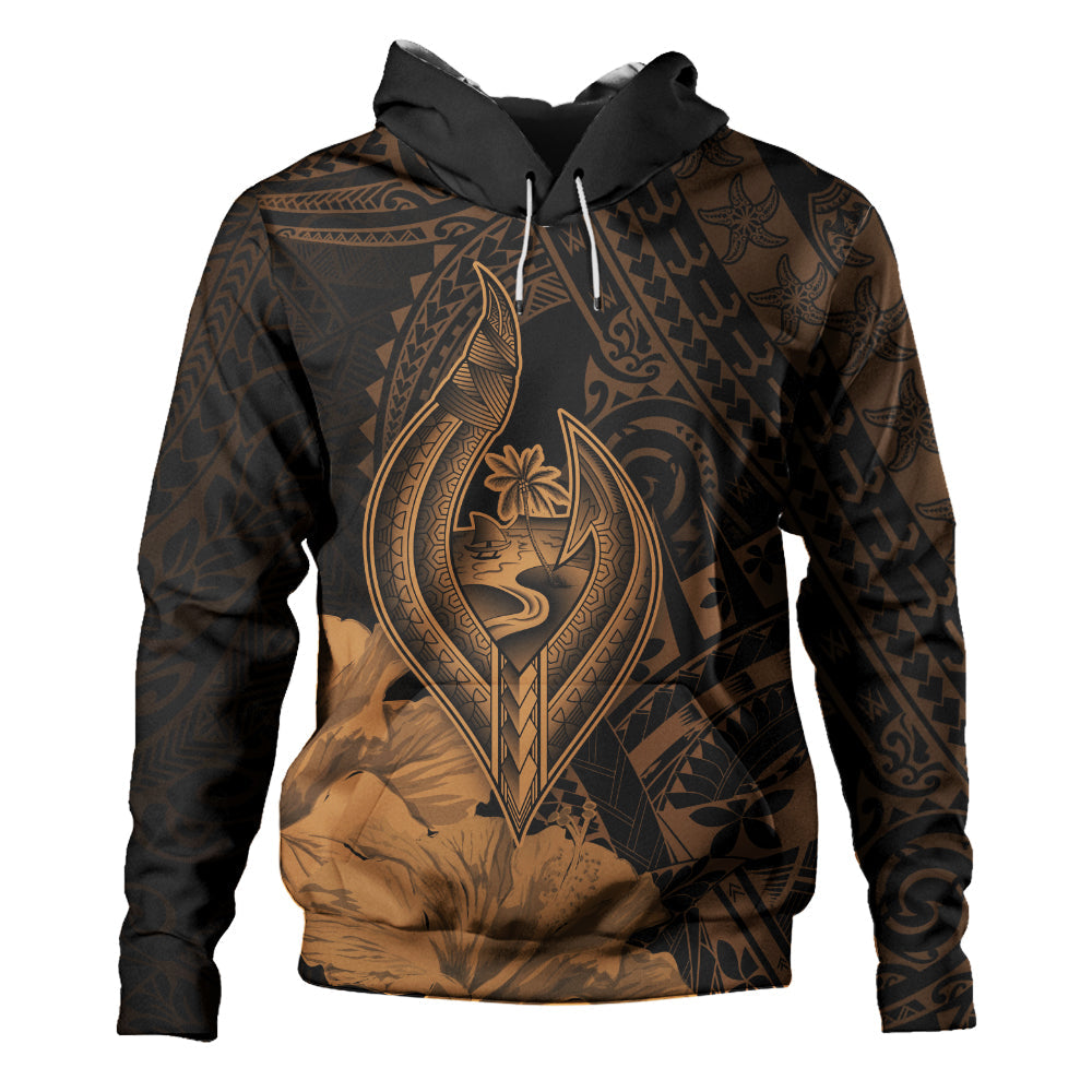 Guam Hoodie Tribal Seal Hook Hibiscus Style-Myprintsy