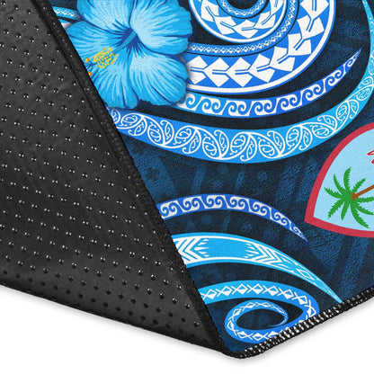 Guam Personalised Area Rug - Turtle and Tribal Tattoo Of Polynesian-Myprintsy