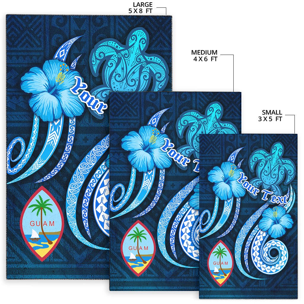 Guam Personalised Area Rug - Turtle and Tribal Tattoo Of Polynesian-Myprintsy