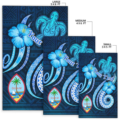 Guam Personalised Area Rug - Turtle and Tribal Tattoo Of Polynesian-Myprintsy