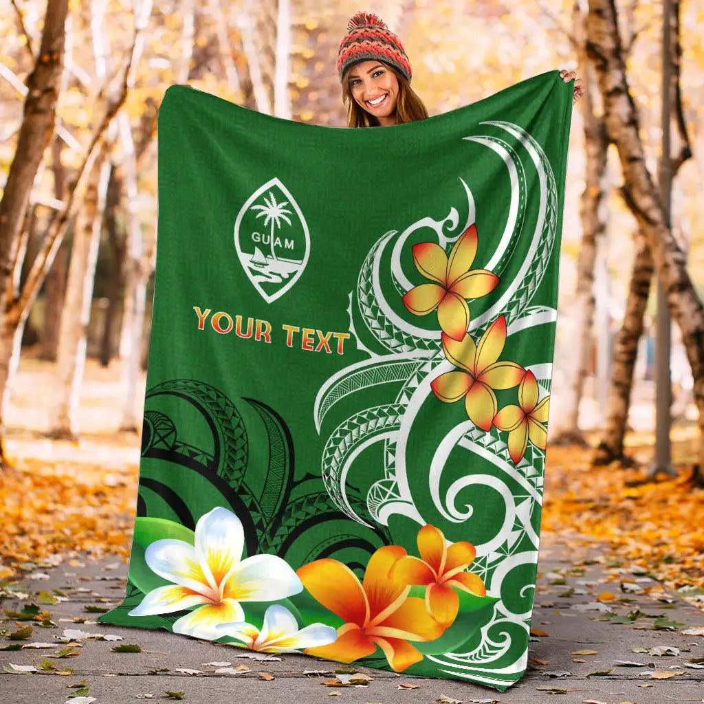 Guam Personalised Premium Blanket - Guamanian Spirit Green-Myprintsy