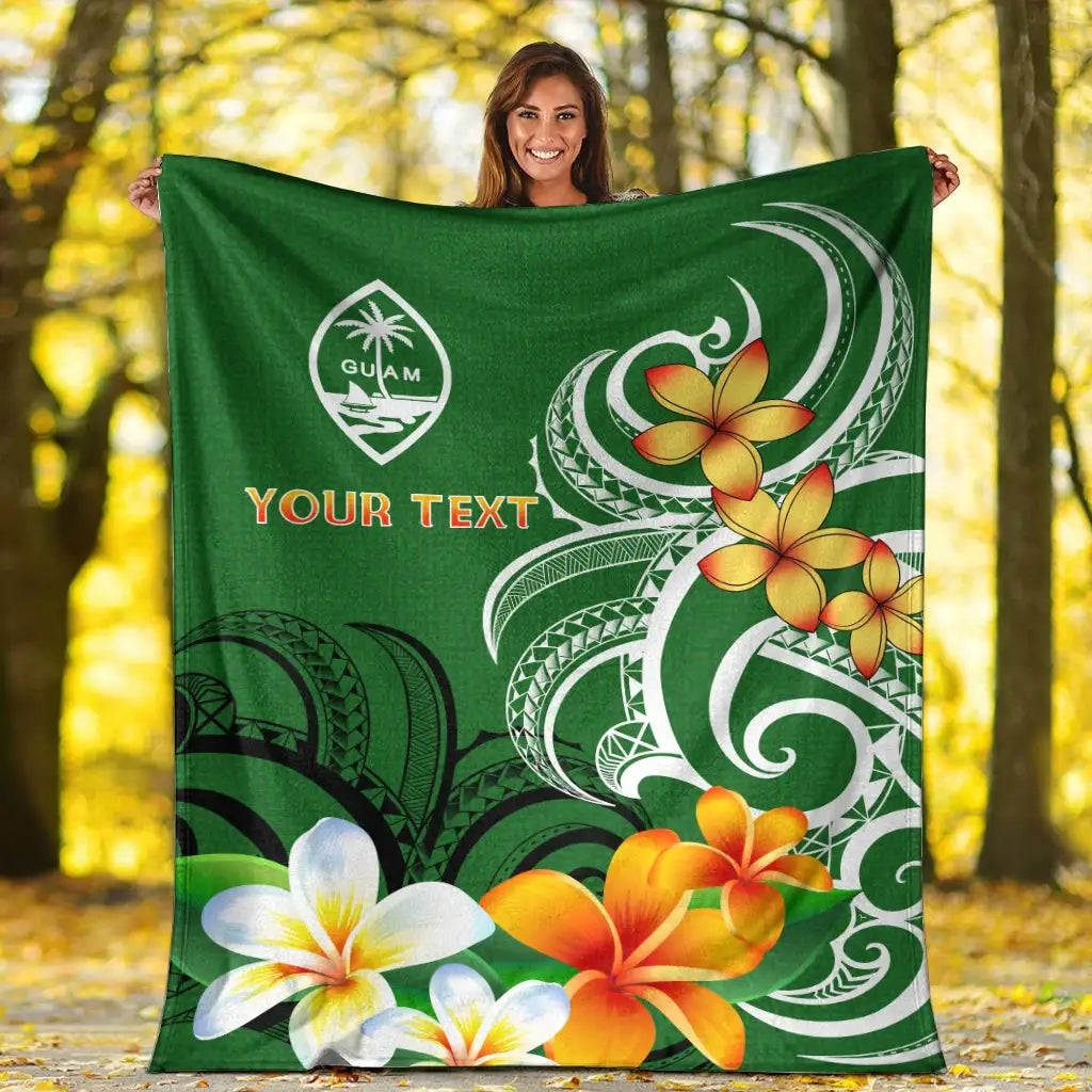 Guam Personalised Premium Blanket - Guamanian Spirit Green-Myprintsy