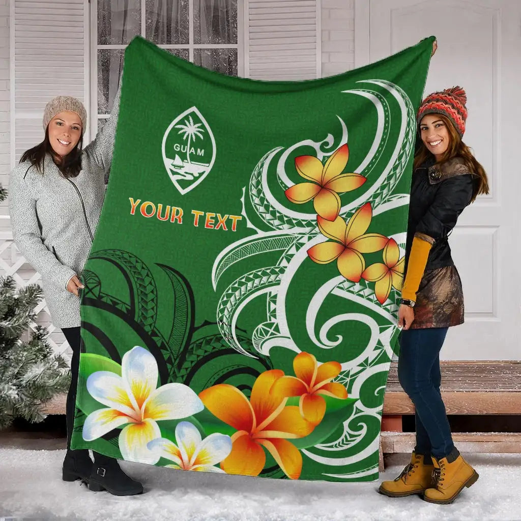 Guam Personalised Premium Blanket - Guamanian Spirit Green-Myprintsy